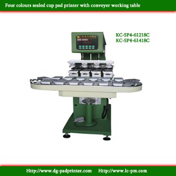 4-Color Pad Printer With Conveyer